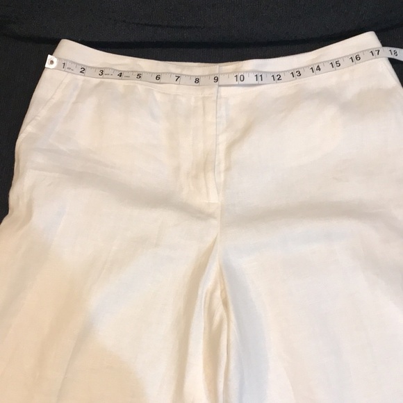 Talbots White Pure Irish Linen Pants Fully Lined Faux Front and Back Pockets-16P - Picture 5 of 9